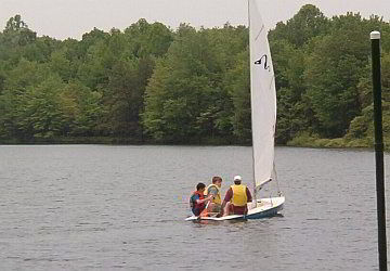 small sailboats sometimes are seen at Lake Heron
